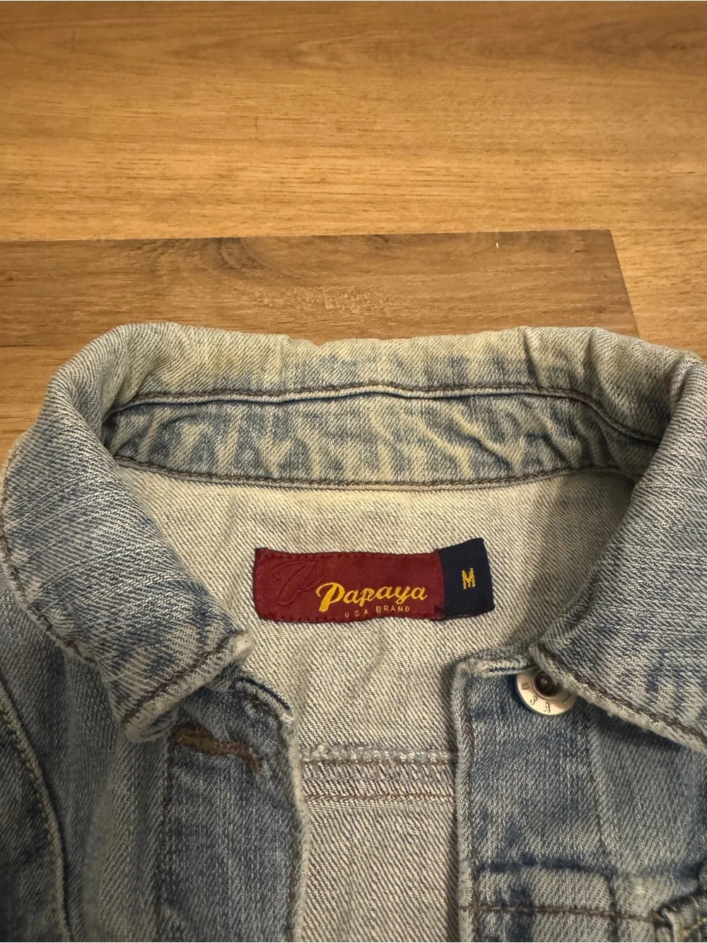 Light Wash Denim women’s Jacket - Papaya